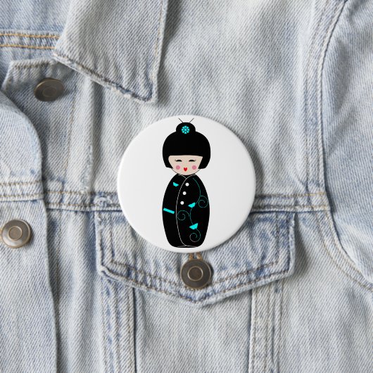 Geisha Cartoon Button (In situ)