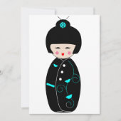 Geisha Cartoon Uitnodigingen (Voorkant)