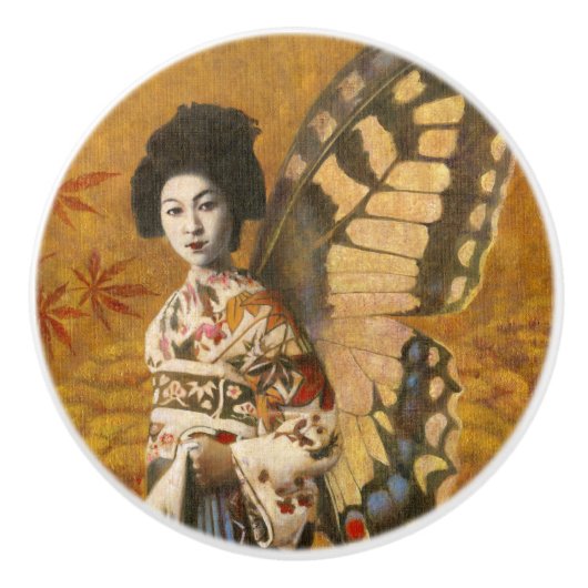 Geisha Ceramic Knob. Keramische Knop (Voorkant)