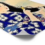 Geisha Combing Hair Japans Woodblock Ukiyo-E Art Poster (Hoek)