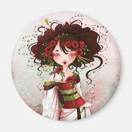 Geisha coquelicot magneet