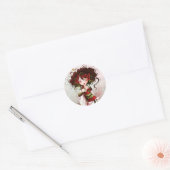 Geisha coquelicot ronde sticker (Envelop)