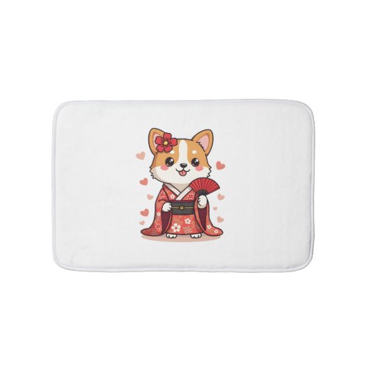 Geisha Corgi Hond Liefhebber Welsh Badmat (Voorkant)