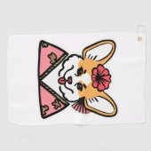 Geisha Corgi Hondenliefhebber Welsh Golfhanddoek (Horizontaal)