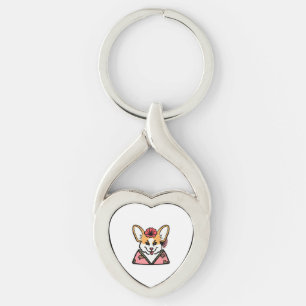 Geisha Corgi Hondenliefhebber Welsh Sleutelhanger