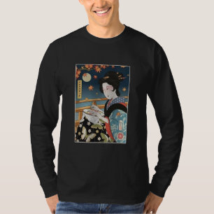 Geisha Cross Stitch Mam Ukiyoe Geisha Crochet Mam T-shirt