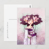 Geisha Dahlia Briefkaart (Voorkant / Achterkant)