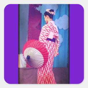Geisha Dance Vierkante Sticker