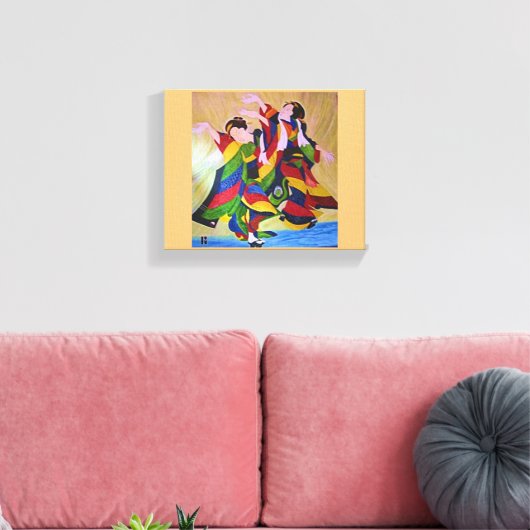 GEISHA Dancers Canvas Afdruk (Insitu (Woonkamer))