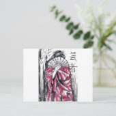 GEISHA DE ARTIST BRIEFKAART (Staand voorkant)