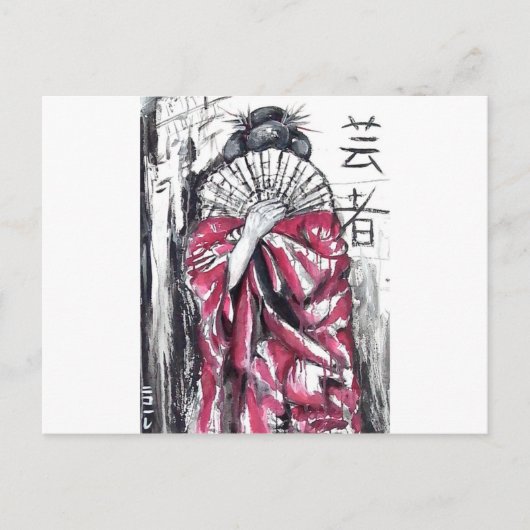 GEISHA DE ARTIST BRIEFKAART (Voorkant)