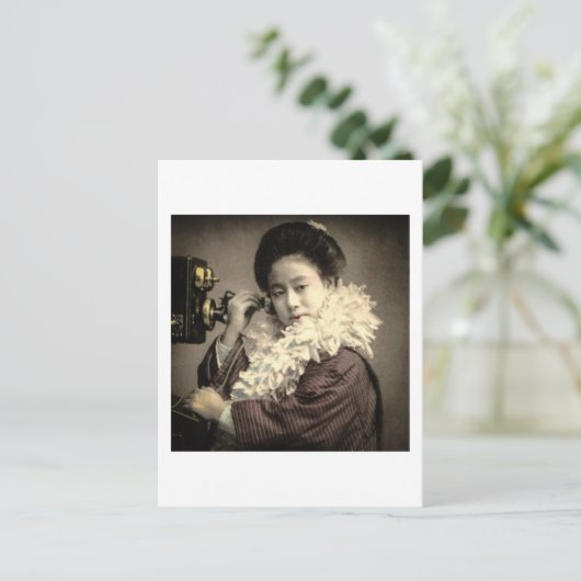  Geisha die een midnight-gesprek in het oude Japan Briefkaart (Staand voorkant)