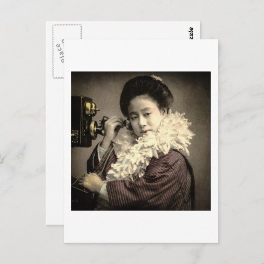 Geisha die een midnight-gesprek in het oude Japan Briefkaart (Voorkant / Achterkant)