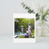 Geisha die Eenden in Park Old Japan kijkt Briefkaart (Staand voorkant)