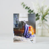 Geisha die Flowers  oud Japan schikt Briefkaart (Staand voorkant)