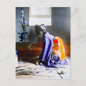 Geisha die Flowers  oud Japan schikt Briefkaart (Voorkant)