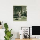 Geisha die Iris Flowers Poster afdrukken schikt (Thuiskantoor)