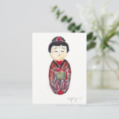 geisha doll postcard briefkaart (Staand voorkant)