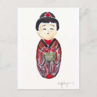 geisha doll postcard briefkaart
