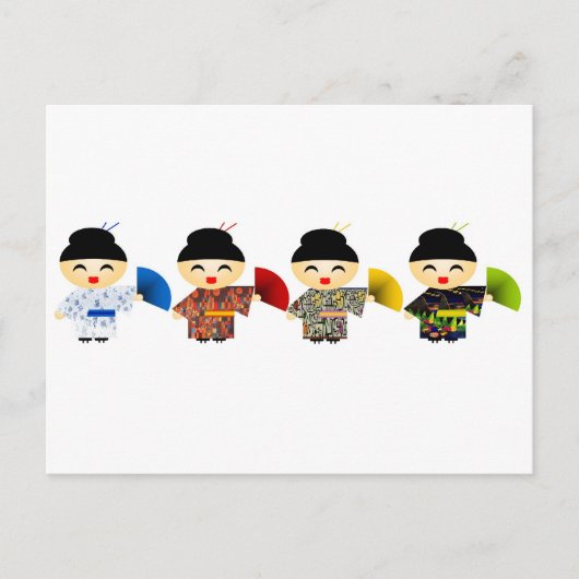 Geisha Dolls Briefkaart (Voorkant)