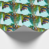 Geisha door Pond in Hikone Park Japans Cadeaupapier (Hoek)