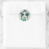 Geisha Edelweïss Ronde Sticker (Tas)
