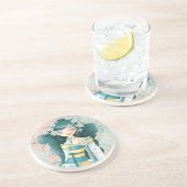 Geisha Edelweiss Zandsteen Onderzetter (Zijkant)