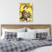  Geisha- en Bamboevormcanvas Canvas Afdruk (Insitu (Slaapkamer))