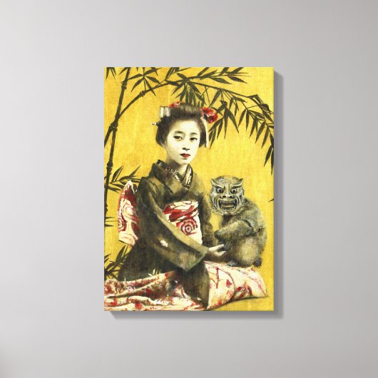  Geisha- en Bamboevormcanvas Canvas Afdruk (Voorkant)