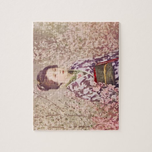 Geisha en Cherry Blossom Legpuzzel (Verticaal)