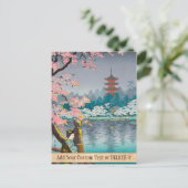 Geisha en Cherry Tree, Ueno Park japanese omgeving Briefkaart (Staand voorkant)