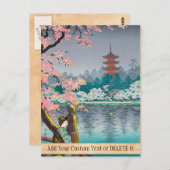 Geisha en Cherry Tree, Ueno Park japanese omgeving Briefkaart (Voorkant / Achterkant)
