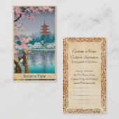 Geisha en Cherry Tree, Ueno Park japanese omgeving Visitekaartje (Voorkant / Achterkant)