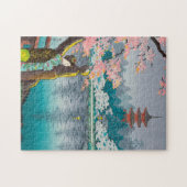 Geisha en Cherry Tree Ueno Park japans Legpuzzel (Horizontaal)