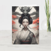 Geisha en Dragon Chinees Nieuwjaar 2024 Kaart (Voorkant)