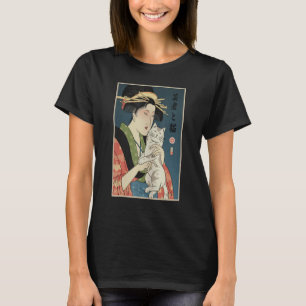 Geisha En Kat 1 Ukiyo E Japanse Krijger Samurai T-shirt