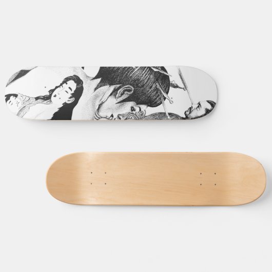 Geisha en Samurai Persoonlijk Skateboard (Horizontaal)