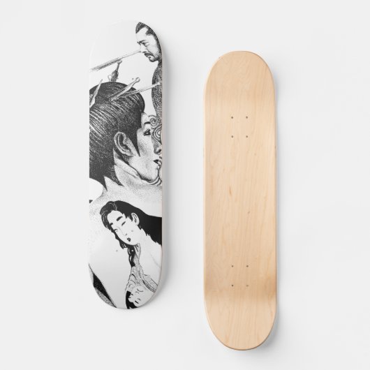 Geisha en Samurai Persoonlijk Skateboard (Voorkant)