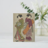 Geisha en Servant Japanse kunst Briefkaart (Staand voorkant)