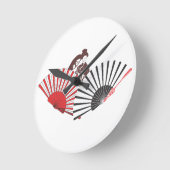 Geisha en ventilatoren ronde klok (Hoek)