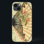 Geisha Fan met bladeren en afdruk van hout Case-Mate iPhone Case<br><div class="desc">Deze prachtige afdruk heeft een geisha-ventilator die opvallend is tegen een achtergrond van drijvende bladeren. De ventilator heeft er ook een mooi en stijlvol bloemontwerp op. Ventilatoren van Aziatische kunst zouden dit aan hun collectie moeten toevoegen!</div>