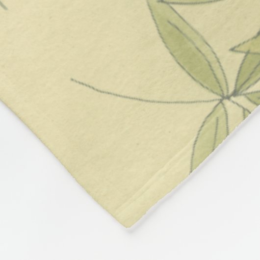 Geisha Fan met bladeren en afdruk van hout Fleece Deken (Hoek)