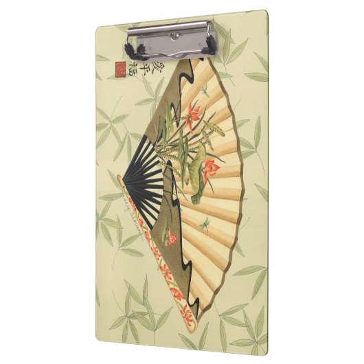 Geisha Fan met bladeren en afdruk van hout Klembord (Links)