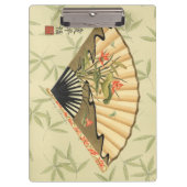 Geisha Fan met bladeren en afdruk van hout Klembord (Voorkant)