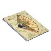 Geisha Fan met bladeren en afdruk van hout Notitieboek (Rechterzijde)