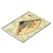 Geisha Fan met bladeren en afdruk van hout Notitieboek (Linkerzijde)