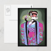 Geisha Fox Briefkaart (Voorkant / Achterkant)