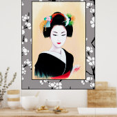Geisha Girl Blossom Poster (Keuken)