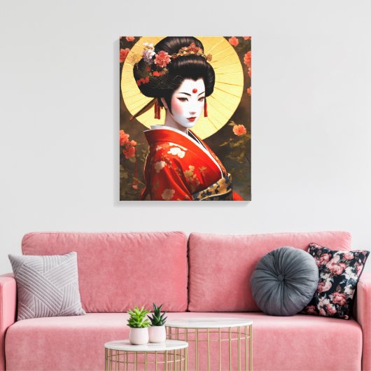 Geisha Girl Canvas Art Afdruk (Insitu (Woonkamer))