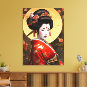 Geisha Girl Canvas Art Afdruk
